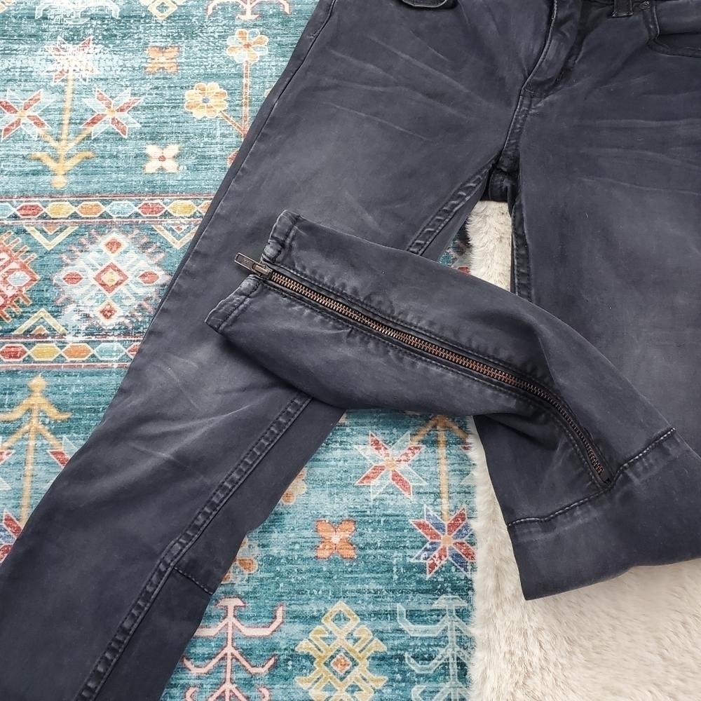 Free People Black Zip Ankle Denim W25 - Picture 5 of 6